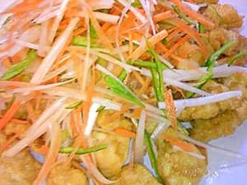 タップリ野菜のせ*鶏むね肉の甘酢あんかけ♡米酢で♡